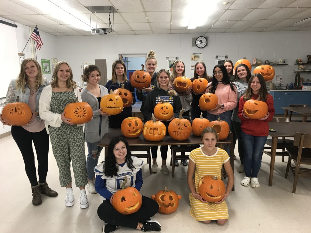 Most of our club members displaying their very festive jack-o-lanterns!!