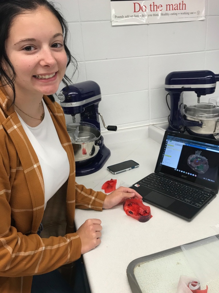 A student displaying her cell.