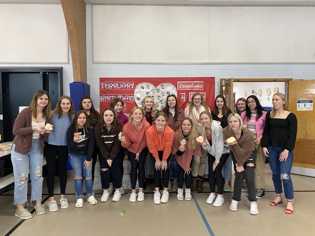 FCCLA club members who participated in the Valentine's Day treat decorating at the elementary school.
