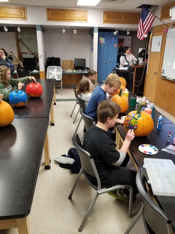 Students Painting Pumpkins During FLEX Students Painting Pumpkins During FLEX